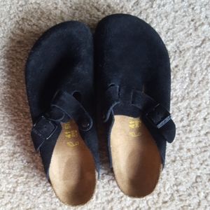 Birkenstock Boston Black Suede